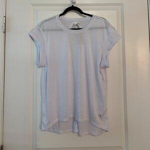 icyzone White Open Back Activewear Exercise Workout Top/Shirt Size Small